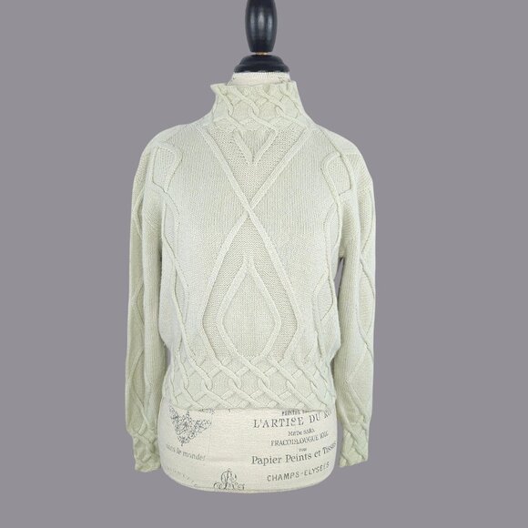 Vintage N. Peal Green Sweater Small Cashmere - Picture 1 of 9